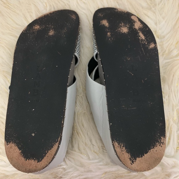 L.A.M.B. Bellatrix Gray Leather Strappy Sandals 10 - Picture 6 of 8